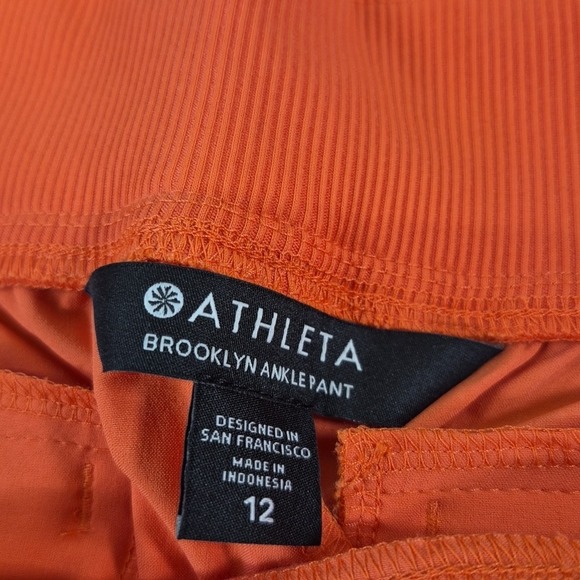 NWT ATHLETA Brooklyn Ankle Pants 12 Sunset Glow Pants #198671 NEW Coral - Picture 3 of 9
